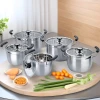Chaozhou Hufa Stainless steel Korean-style high pot Household Visible glass lid Korean-style soup pot stainless steel soup pot cookware Specification image